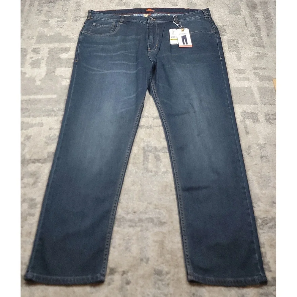 NWT Tommy Bahama Sand Drifter Men's Straight Leg Blue Denim Jeans Sz 44x30 - Picture 1 of 10